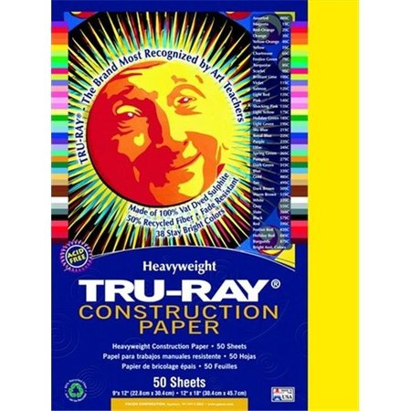 TRU-RAY Tru-Ray 054054 Construction Paper 9 x 12 In. Assorted; Pack Of 50 54054